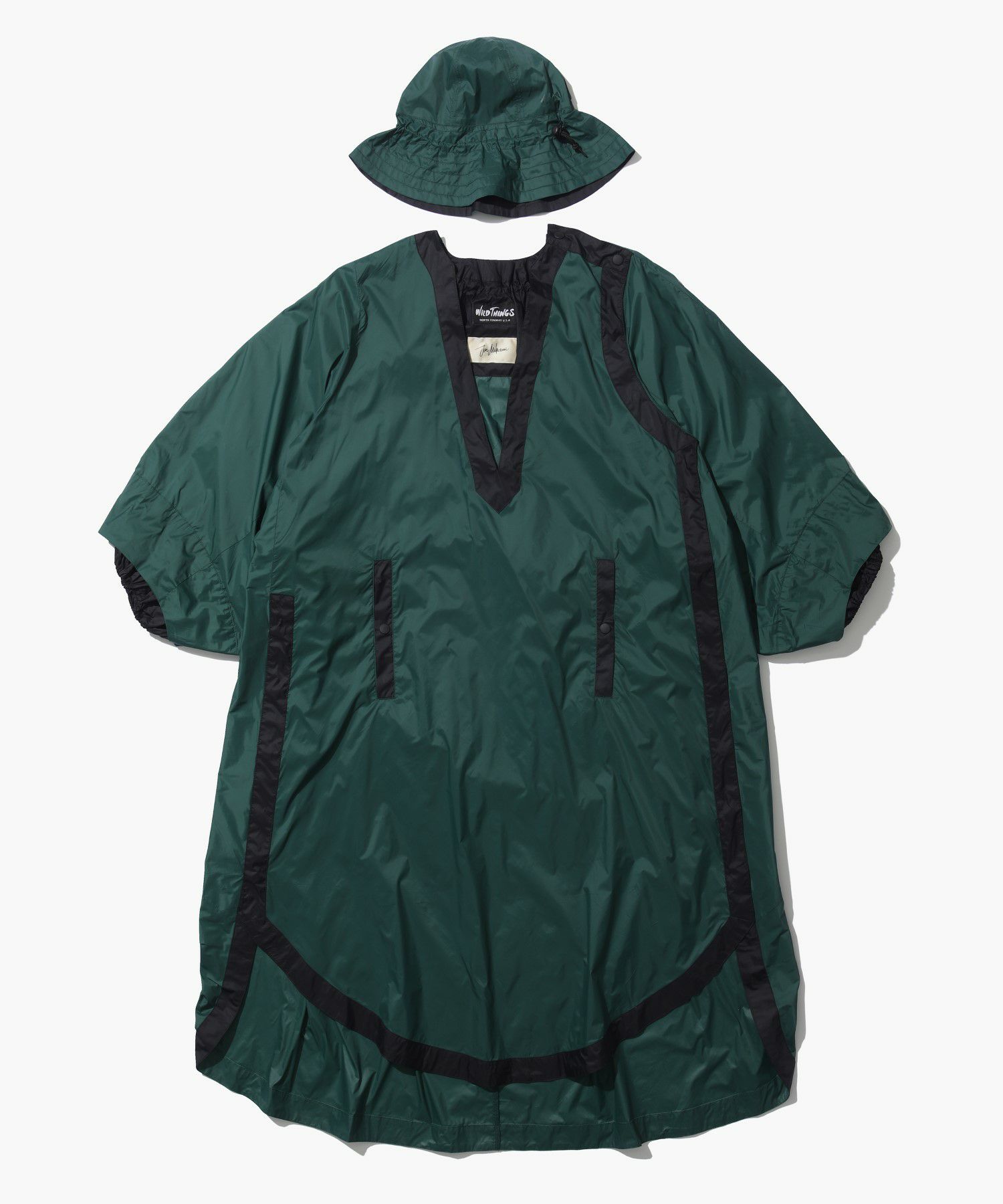 WILDTHINGS×JUNMIKAMI レインポンチョ&ハット(巾着)＜GREEN 