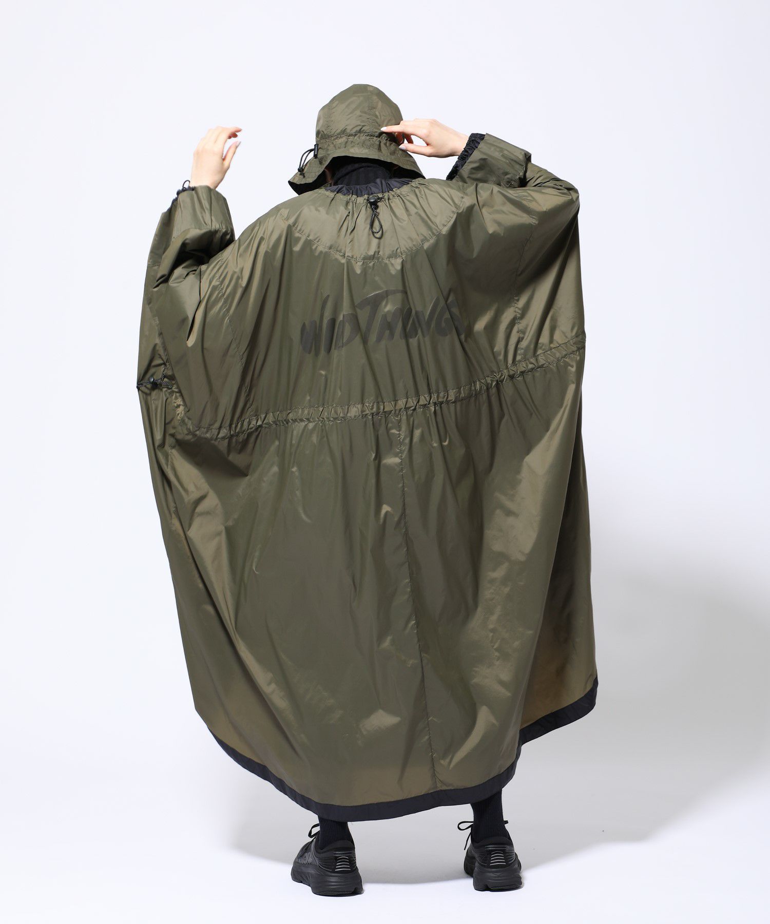 WILDTHINGS×JUNMIKAMI レインポンチョ&ハット(巾着)＜GREEN 